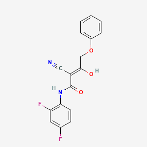 (Z)-3-(2,4-difluoroanilino)-3-hydroxy-2-(2-phenoxyacetyl)-2-propenenitrile
