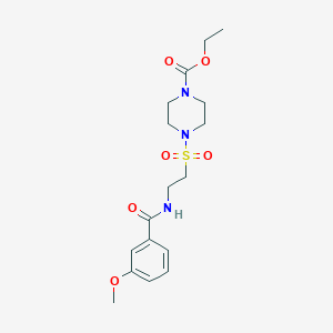 molecular formula C17H25N3O6S B2501835 4-((2-(3-甲氧基苯甲酰胺)乙基)磺酰基)哌嗪-1-羧酸乙酯 CAS No. 899738-87-5