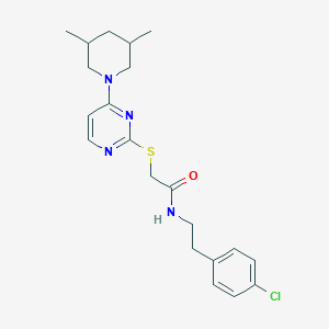 molecular formula C21H27ClN4OS B2501838 N-(4-chlorophenethyl)-2-((4-(3,5-dimethylpiperidin-1-yl)pyrimidin-2-yl)thio)acetamide CAS No. 1421442-39-8