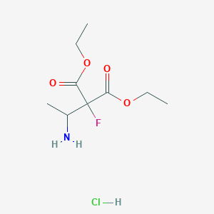 molecular formula C9H17ClFNO4 B2501843 Diethyl 2-(1-aminoethyl)-2-fluoropropanedioate;hydrochloride CAS No. 2445784-59-6