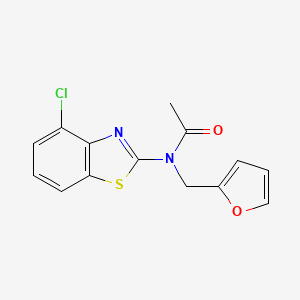 molecular formula C14H11ClN2O2S B2501850 N-(4-chlorobenzo[d]thiazol-2-yl)-N-(furan-2-ylmethyl)acetamide CAS No. 922371-79-7
