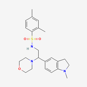 molecular formula C23H31N3O3S B2501854 2,4-二甲基-N-(2-(1-甲基吲哚-5-基)-2-吗啉基乙基)苯磺酰胺 CAS No. 946241-79-8