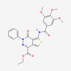 Ethyl 4-oxo-3-phenyl-5-[(3,4,5-trimethoxybenzoyl)amino]thieno[3,4-d]pyridazine-1-carboxylate