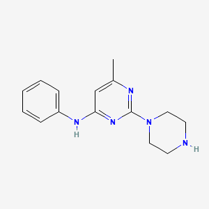 molecular formula C15H19N5 B2501858 6-methyl-N-phenyl-2-(piperazin-1-yl)pyrimidin-4-amine CAS No. 1508821-49-5