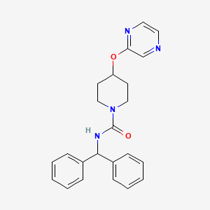 molecular formula C23H24N4O2 B2501860 N-benzhydryl-4-(pyrazin-2-yloxy)piperidine-1-carboxamide CAS No. 1448072-14-7
