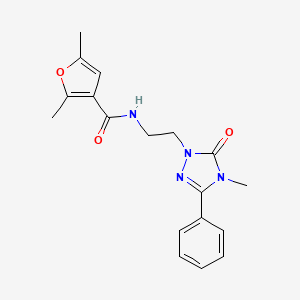 molecular formula C18H20N4O3 B2501865 2,5-dimethyl-N-(2-(4-methyl-5-oxo-3-phenyl-4,5-dihydro-1H-1,2,4-triazol-1-yl)ethyl)furan-3-carboxamide CAS No. 1203151-18-1