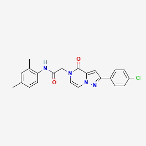 molecular formula C22H19ClN4O2 B2501870 2-[2-(4-chlorophenyl)-4-oxopyrazolo[1,5-a]pyrazin-5(4H)-yl]-N-(2,4-dimethylphenyl)acetamide CAS No. 1243104-28-0