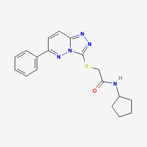 molecular formula C18H19N5OS B2501882 N-cyclopentyl-2-((6-phenyl-[1,2,4]triazolo[4,3-b]pyridazin-3-yl)thio)acetamide CAS No. 894062-08-9