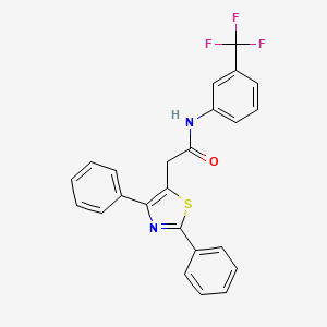 molecular formula C24H17F3N2OS B2501883 2-(2,4-二苯基-1,3-噻唑-5-基)-N-[3-(三氟甲基)苯基]乙酰胺 CAS No. 339277-65-5