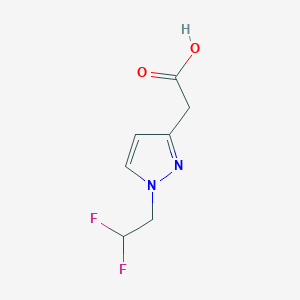 molecular formula C7H8F2N2O2 B2501884 [1-(2,2-二氟乙基)-1H-吡唑-3-基]乙酸 CAS No. 1260658-84-1