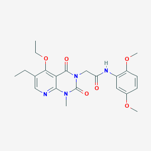 molecular formula C22H26N4O6 B2501885 N-(2,5-dimethoxyphenyl)-2-(5-ethoxy-6-ethyl-1-methyl-2,4-dioxo-1,2-dihydropyrido[2,3-d]pyrimidin-3(4H)-yl)acetamide CAS No. 1005303-53-6
