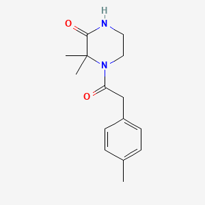 molecular formula C15H20N2O2 B2501898 3,3-Dimethyl-4-(2-(p-tolyl)acetyl)piperazin-2-one CAS No. 952835-31-3