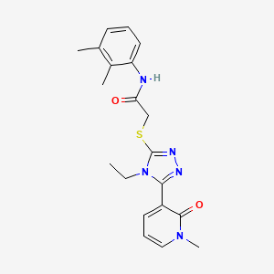 molecular formula C20H23N5O2S B2501901 N-(2,3-dimethylphenyl)-2-((4-ethyl-5-(1-methyl-2-oxo-1,2-dihydropyridin-3-yl)-4H-1,2,4-triazol-3-yl)thio)acetamide CAS No. 1105228-03-2
