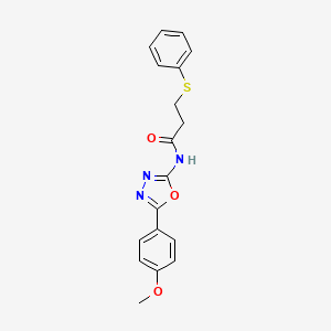 molecular formula C18H17N3O3S B2501902 N-(5-(4-methoxyphenyl)-1,3,4-oxadiazol-2-yl)-3-(phenylthio)propanamide CAS No. 897615-63-3