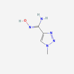 molecular formula C4H7N5O B2501903 N'-hydroxy-1-methyl-1H-1,2,3-triazole-4-carboximidamide CAS No. 1862274-39-2