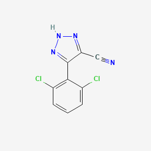 molecular formula C9H4Cl2N4 B2501907 4-(2,6-dichlorophenyl)-1H-1,2,3-triazole-5-carbonitrile CAS No. 1020252-66-7