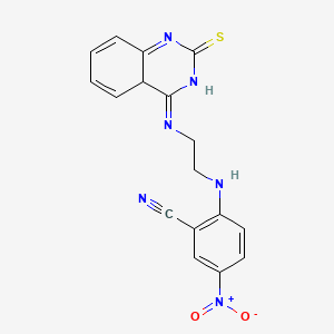 molecular formula C17H14N6O2S B2501914 5-Nitro-2-({2-[(2-sulfanylidene-1,2-dihydroquinazolin-4-yl)amino]ethyl}amino)benzonitrile CAS No. 2034378-35-1