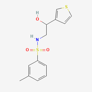 molecular formula C13H15NO3S2 B2501917 N-(2-hydroxy-2-(thiophen-3-yl)ethyl)-3-methylbenzenesulfonamide CAS No. 1251655-87-4