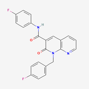molecular formula C22H15F2N3O2 B2501919 1-(4-氟苄基)-N-(4-氟苯基)-2-氧代-1,2-二氢-1,8-萘啶-3-甲酰胺 CAS No. 946252-05-7