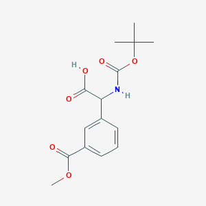 molecular formula C15H19NO6 B2501920 2-(3-Methoxycarbonylphenyl)-2-[(2-methylpropan-2-yl)oxycarbonylamino]acetic acid CAS No. 2344680-59-5