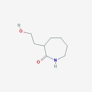 molecular formula C8H15NO2 B2501923 3-(2-Hydroxyethyl)azepan-2-one CAS No. 1006-84-4