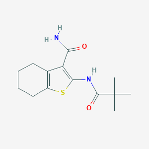 molecular formula C14H20N2O2S B250193 2-[(2,2-Dimethylpropanoyl)amino]-4,5,6,7-tetrahydro-1-benzothiophene-3-carboxamide 