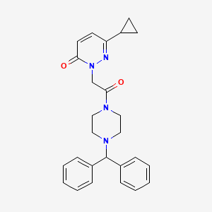 molecular formula C26H28N4O2 B2501942 2-(2-(4-benzhydrylpiperazin-1-yl)-2-oxoethyl)-6-cyclopropylpyridazin-3(2H)-one CAS No. 2034535-44-7