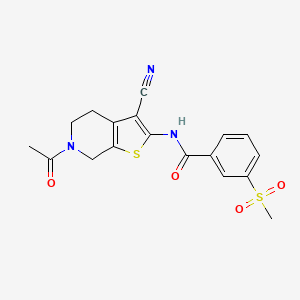 molecular formula C18H17N3O4S2 B2501949 N-(6-acetyl-3-cyano-5,7-dihydro-4H-thieno[2,3-c]pyridin-2-yl)-3-methylsulfonylbenzamide CAS No. 896293-77-9