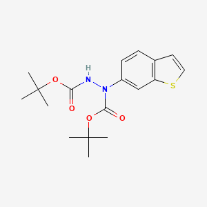 molecular formula C18H24N2O4S B2501951 tert-butyl N-(1-benzothiophen-6-yl)-N-[(2-methylpropan-2-yl)oxycarbonylamino]carbamate CAS No. 2383709-13-3