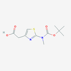 molecular formula C11H16N2O4S B2501952 2-(2-(Tert-butoxycarbonyl(methyl)amino)thiazol-4-yl)acetic acid CAS No. 408367-55-5