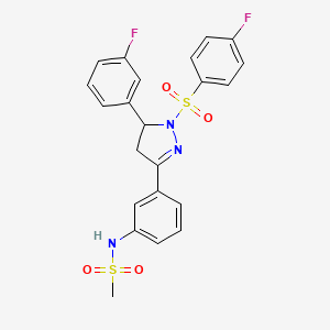 N-(3-(5-(3-fluorophenyl)-1-((4-fluorophenyl)sulfonyl)-4,5-dihydro-1H-pyrazol-3-yl)phenyl)methanesulfonamide