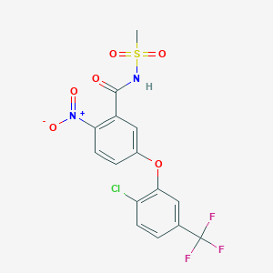 molecular formula C15H10ClF3N2O6S B2501970 N-methanesulphonyl 5-(2-chloro-5-trifluoromethylphenoxy)-2-nitro benzamide CAS No. 78068-39-0