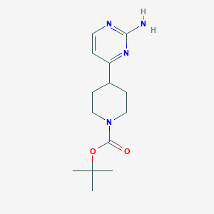molecular formula C14H22N4O2 B2501974 叔丁基4-(2-氨基嘧啶-4-基)哌啶-1-羧酸酯 CAS No. 1398511-11-9