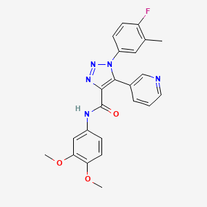 molecular formula C23H20FN5O3 B2501977 N-(3,4-dimethoxyphenyl)-1-(4-fluoro-3-methylphenyl)-5-(pyridin-3-yl)-1H-1,2,3-triazole-4-carboxamide CAS No. 1251690-34-2
