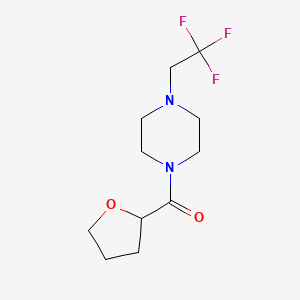 molecular formula C11H17F3N2O2 B2501983 1-(氧杂环-2-羰基)-4-(2,2,2-三氟乙基)哌嗪 CAS No. 2034354-47-5