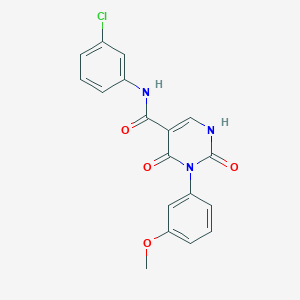 molecular formula C18H14ClN3O4 B2501985 N-(3-chlorophenyl)-3-(3-methoxyphenyl)-2,4-dioxo-1,2,3,4-tetrahydropyrimidine-5-carboxamide CAS No. 863612-52-6