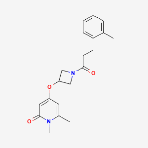 molecular formula C20H24N2O3 B2501991 1,6-dimethyl-4-((1-(3-(o-tolyl)propanoyl)azetidin-3-yl)oxy)pyridin-2(1H)-one CAS No. 1903148-78-6