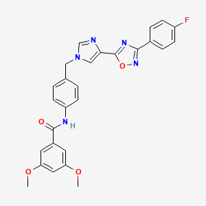 N-[4-({4-[3-(4-fluorophenyl)-1,2,4-oxadiazol-5-yl]-1H-imidazol-1-yl}methyl)phenyl]-3,5-dimethoxybenzamide