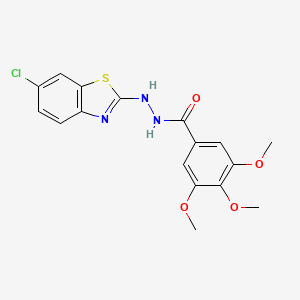 molecular formula C17H16ClN3O4S B2502020 N'-(6-chloro-1,3-benzothiazol-2-yl)-3,4,5-trimethoxybenzohydrazide CAS No. 851980-16-0