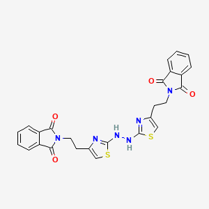 molecular formula C26H20N6O4S2 B2502022 2-{2-[2-(2-{4-[2-(1,3-二氧代-1,3-二氢-2H-异吲哚-2-基)乙基]-1,3-噻唑-2-基}肼基)-1,3-噻唑-4-基]乙基}-1H-异吲哚-1,3(2H)-二酮 CAS No. 860785-74-6