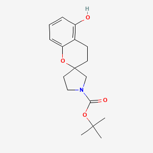 molecular formula C17H23NO4 B2502025 Tert-butyl 5-hydroxyspiro[chromane-2,3'-pyrrolidine]-1'-carboxylate CAS No. 1797931-77-1