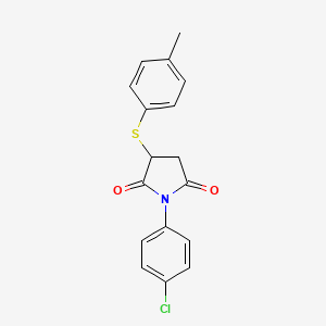molecular formula C17H14ClNO2S B2502029 1-(4-氯苯基)-3-[(4-甲苯基)硫代]二氢-1H-吡咯-2,5-二酮 CAS No. 321433-56-1