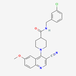 molecular formula C24H23ClN4O2 B2502032 Methyl 3-(3-fluoro-4-methylphenyl)-4-oxo-2-(1,3-thiazolidin-3-yl)-3,4-dihydroquinazoline-7-carboxylate CAS No. 1207032-81-2