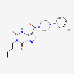 molecular formula C20H22ClN5O3S B2502035 6-丁基-3-[4-(3-氯苯基)哌嗪-1-羰基]-4H-[1,2]噻唑并[4,3-d]嘧啶-5,7-二酮 CAS No. 1251607-47-2