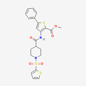 Methyl 5-phenyl-3-(1-(thiophen-2-ylsulfonyl)piperidine-4-carboxamido)thiophene-2-carboxylate