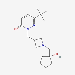 molecular formula C18H29N3O2 B2502050 6-Tert-butyl-2-({1-[(1-hydroxycyclopentyl)methyl]azetidin-3-yl}methyl)-2,3-dihydropyridazin-3-one CAS No. 2201871-55-6