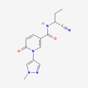 molecular formula C14H15N5O2 B2502053 N-(1-Cyanopropyl)-1-(1-methylpyrazol-4-yl)-6-oxopyridine-3-carboxamide CAS No. 2418644-84-3