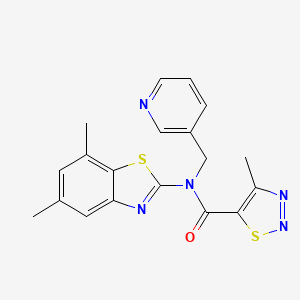 N-(5,7-dimethylbenzo[d]thiazol-2-yl)-4-methyl-N-(pyridin-3-ylmethyl)-1,2,3-thiadiazole-5-carboxamide