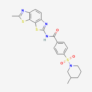 molecular formula C22H22N4O3S3 B2502066 4-(3-methylpiperidin-1-yl)sulfonyl-N-(7-methyl-[1,3]thiazolo[4,5-g][1,3]benzothiazol-2-yl)benzamide CAS No. 683260-84-6