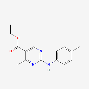 molecular formula C15H17N3O2 B2502076 4-メチル-2-[(4-メチルフェニル)アミノ]ピリミジン-5-カルボン酸エチル CAS No. 903445-89-6